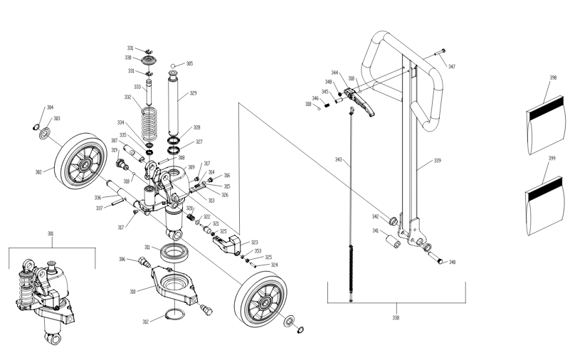 Plan éclaté section hydraulique Pramac GS25